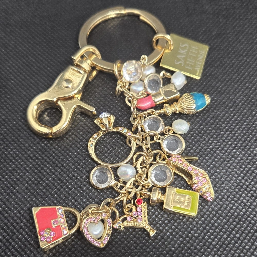 Saks Fifth Ave - purse charm / keyring